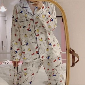 Hello Kitty Sanrio Cartoon Cute Doll Long Sleeve Anime Girl Birthday Gift Button